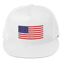 White United States Flag "Solo" Trucker Cap by Design Express