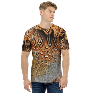 XS Brown Pheasant Feathers Men's T-shirt by Design Express