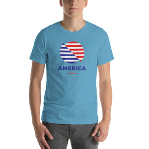 Ocean Blue / S America "The Rising Sun" Short-Sleeve Unisex T-Shirt by Design Express