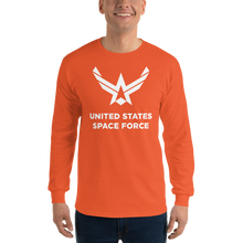 Orange / S United States Space Force "Reverse" Long Sleeve T-Shirt by Design Express