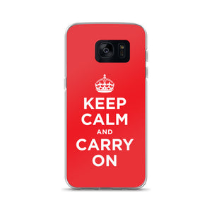 Samsung Galaxy S7 Keep Calm and Carry On (Red White) Samsung Case Samsung Case by Design Express