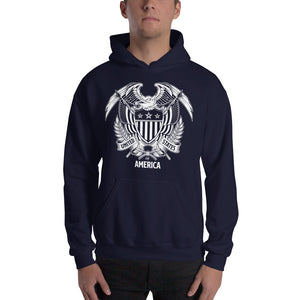 Navy / S United States Of America Eagle Illustration Reverse Hooded Sweatshirt by Design Express
