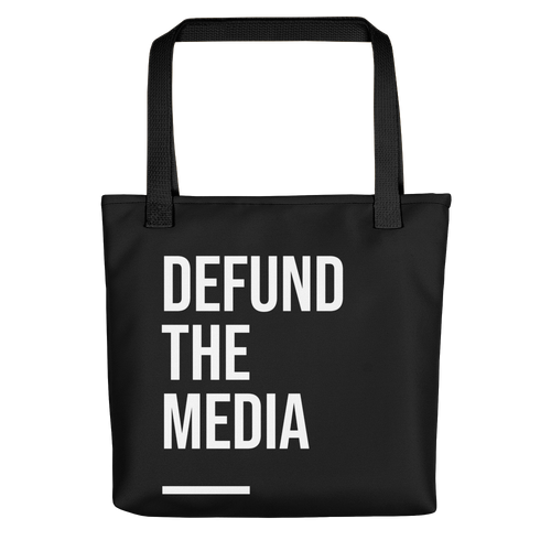 Default Title Defund The Media Condensed Black Tote bag by Design Express