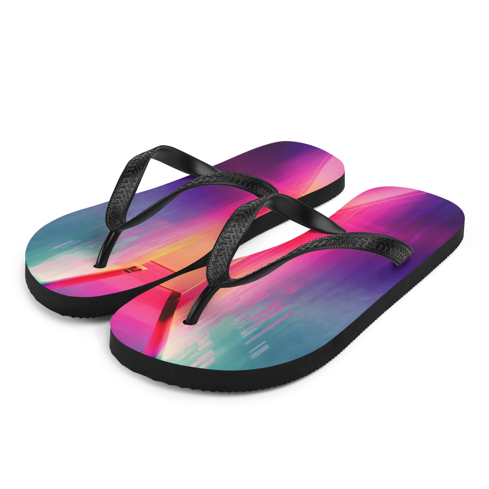 S Multicolor Hallway Background Flip-Flops by Design Express