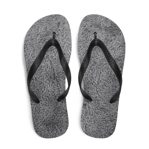 Soft Grey Fur Flip-Flops by Design Express