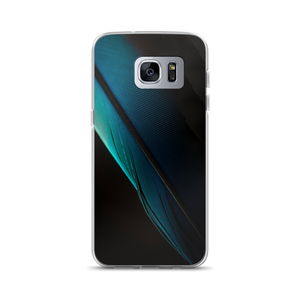 Samsung Galaxy S7 Edge Blue Black Feather Samsung Case by Design Express