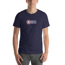 Heather Midnight Navy / S USA "Rosette" Short-Sleeve Unisex T-Shirt by Design Express