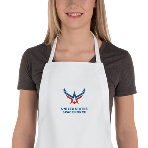 White United States Space Force Embroidered Apron by Design Express
