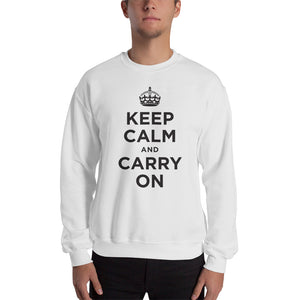 White / S Keep Calm and Carry On (Black) Unisex Sweatshirt by Design Express
