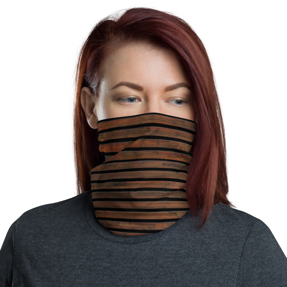 Default Title Horizontal Brown Wood Neck Gaiter Masks by Design Express