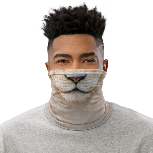 Default Title White Lion Neck Gaiter Masks by Design Express