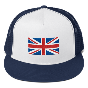 Navy/ White/ Navy United Kingdom Flag "Solo" Trucker Cap by Design Express