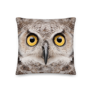 18×18 Great Horned Owl Square Premium Pillow by Design Express