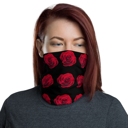 Default Title Charming Red Rose Neck Gaiter Masks by Design Express