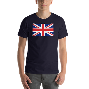 Navy / S United Kingdom Flag "Solo" Short-Sleeve Unisex T-Shirt by Design Express