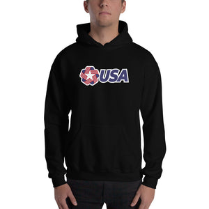 Black / S USA "Rosette" Hooded Sweatshirt by Design Express