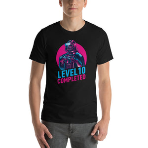 Black / XS Darth Vader Level 10 Completed Short-Sleeve Unisex T-Shirt by Design Express