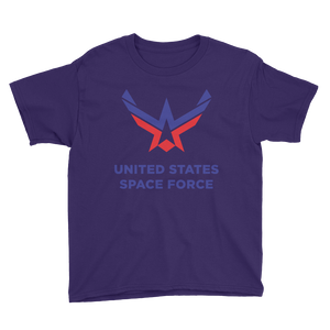 Purple / XS United States Space Force Youth Short Sleeve T-Shirt by Design Express