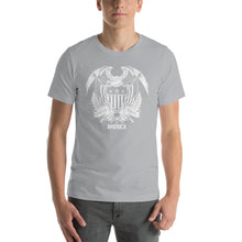 Silver / S United States Of America Eagle Illustration Reverse Short-Sleeve Unisex T-Shirt by Design Express