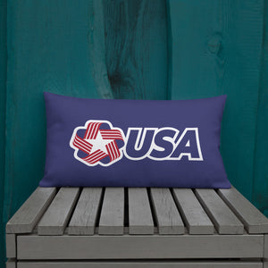 USA "Rosette" Rectangular Navy Premium Pillow by Design Express