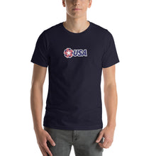 Navy / S USA "Rosette" Short-Sleeve Unisex T-Shirt by Design Express