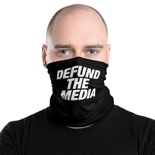 Default Title Defund The Media Italic Bold Black Neck Gaiter by Design Express