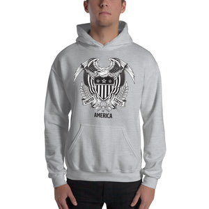 Sport Grey / S United States Of America Eagle Illustration Hooded Sweatshirt by Design Express