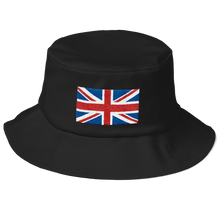 Black United Kingdom Flag "Solo" Old School Bucket Hat by Design Express