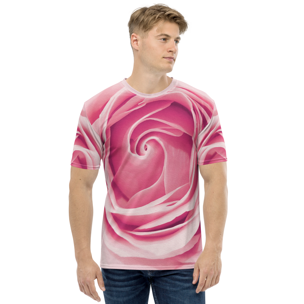 XS Pink Rose Men's T-shirt by Design Express