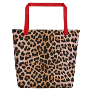 Red Leopard "All Over Animal" 2 Beach Bag Totes by Design Express