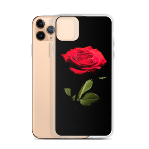 Red Rose on Black iPhone Case by Design Express