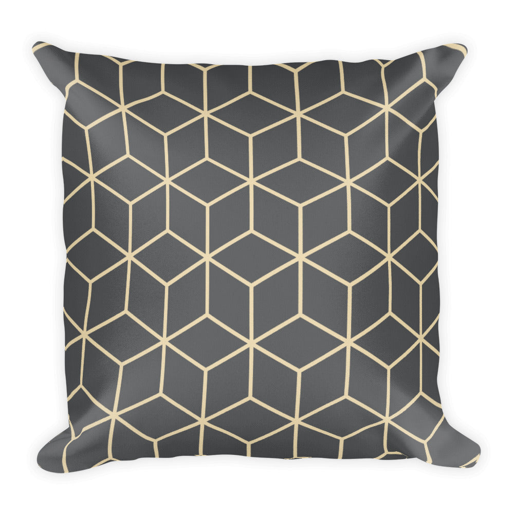 Default Title Diamonds Dark Grey Square Premium Pillow by Design Express