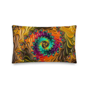 Multicolor Fractal Rectangle Premium Pillow by Design Express