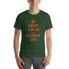 Forest / S Keep Calm and Carry On (Orange) Short-Sleeve Unisex T-Shirt by Design Express