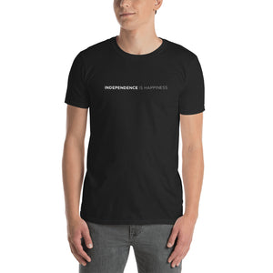 Black / S Independence is happiness Unisex T-Shirt by Design Express