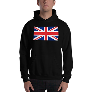 Black / S United Kingdom Flag "Solo" Hooded Sweatshirt by Design Express