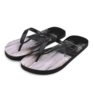 S Black & White Abstract Painting Flip-Flops by Design Express