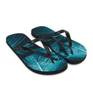 Turquoise Leaf Flip-Flops by Design Express