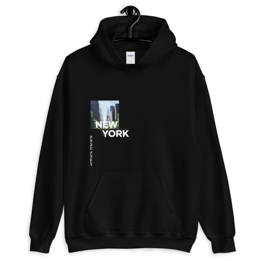 S New York Coordinates Unisex Black Hoodie by Design Express