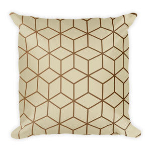 Diamonds Cream Gold Square Premium Pillow by Design Express