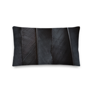 Black Feathers Rectangle Premium Pillow by Design Express