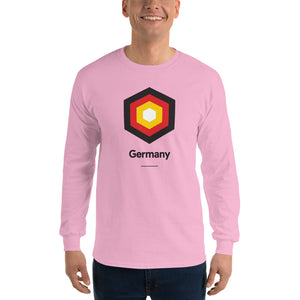 Light Pink / S Germany "Hexagon" Long Sleeve T-Shirt by Design Express