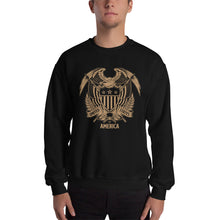 Black / S United States Of America Eagle Illustration Gold Reverse Sweatshirt by Design Express