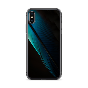 iPhone X/XS Blue Black Feather iPhone Case by Design Express