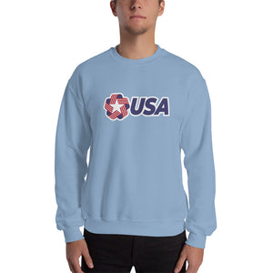 Light Blue / S USA "Rosette" Sweatshirt by Design Express