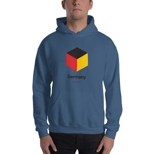 Indigo Blue / S Germany "Cubist" Hooded Sweatshirt by Design Express