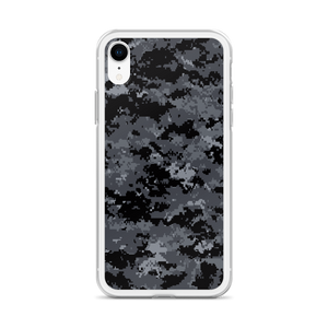 Dark Grey Digital Camouflage Print iPhone Case by Design Express