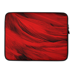 15 in Red Feathers Laptop Sleeve by Design Express