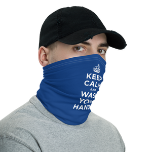Blue Keep Calm and Wash Your Hands Neck Gaiter Masks by Design Express