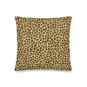 18×18 Yellow Leopard Print Premium Pillow by Design Express